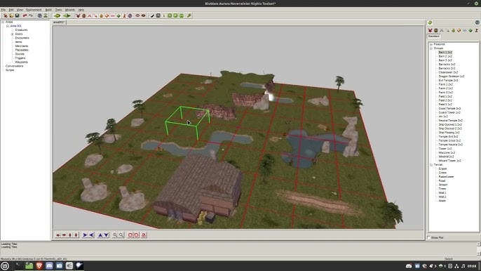 Empty area in toolset showing tiles